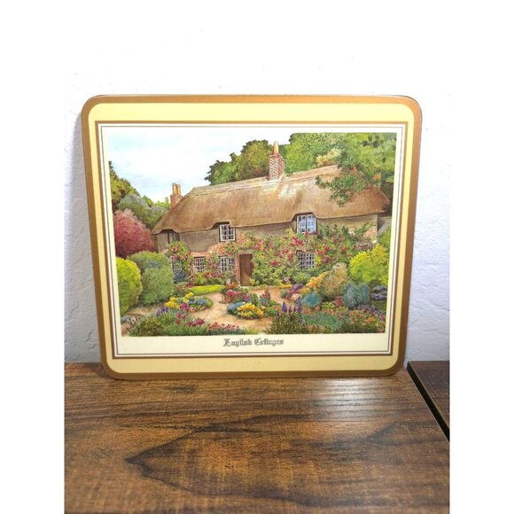 Vintage Pimpernel Acrylic Place Mats Artwork Set 6 English Cottages Countryside - Picture 9 of 14